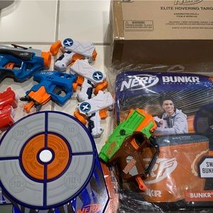 NERF Lot targets, guns and bunker